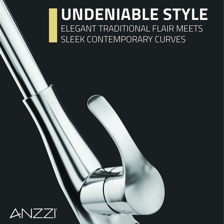 Anzzi Touchless Pull-Down Faucet with Fan Sprayer in Stainless Steel KF-AZ301SS